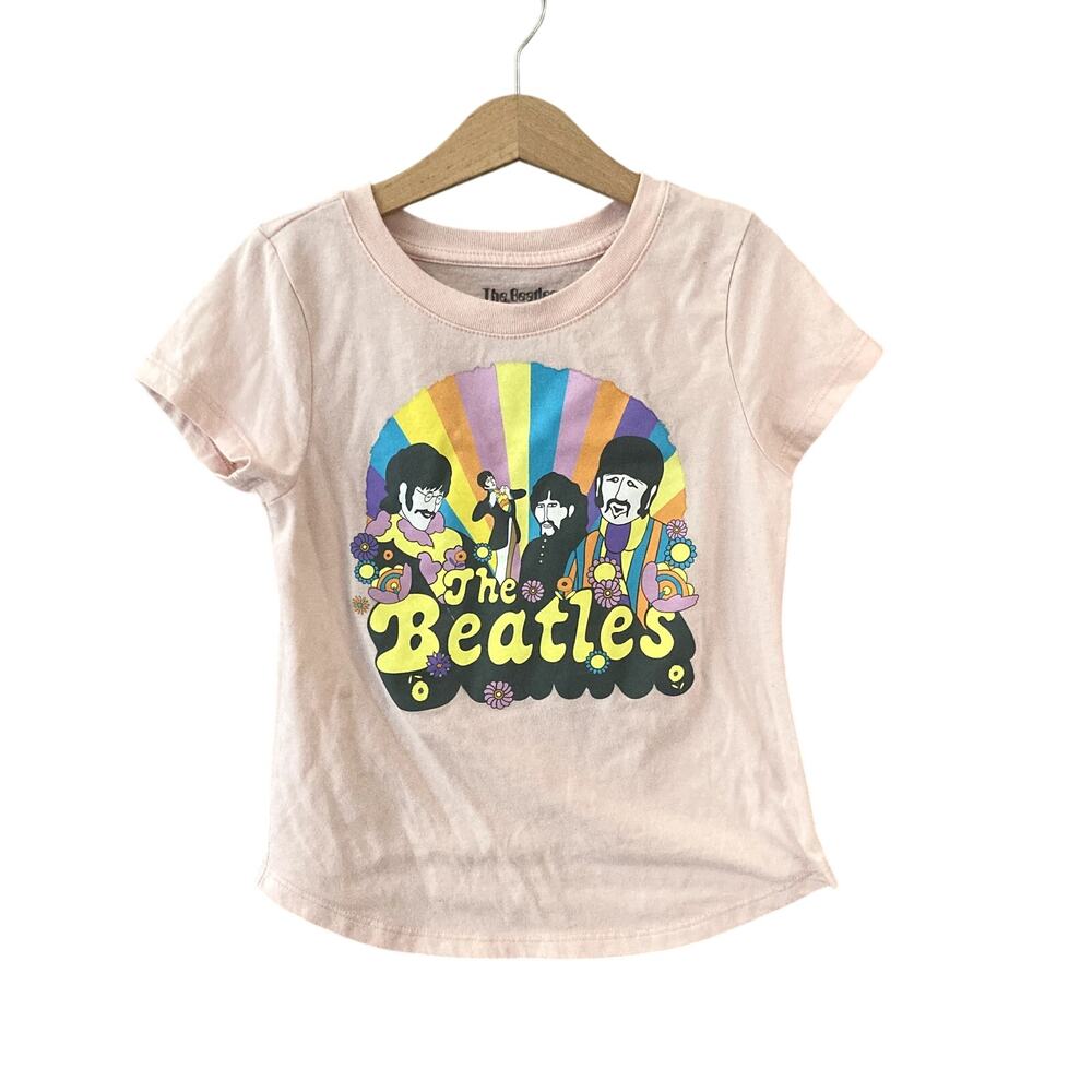 The Beatles Yellow Submarine Youth Band Graphic Tee Pink Small